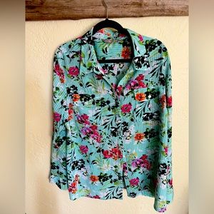 Coral Bay XL Button Up NWOT Floral Print Long Sleeve